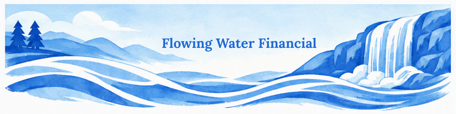 Waterfall and flowing water illustration